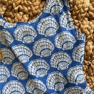 Mini Boden Blue and White Shell Cross-back Sundress